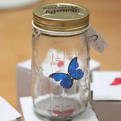 Magic Flying Butterfly Jar LED Lamp Glass Mason Jar Simulation Animated Butterfly Fly Insect Collecting Bottle Home Decor