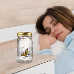 Magic Flying Butterfly Jar LED Lamp Glass Mason Jar Simulation Animated Butterfly Fly Insect Collecting Bottle Home Decor