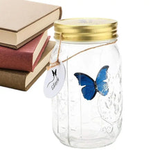 Magic Flying Butterfly Jar LED Lamp Glass Mason Jar Simulation Animated Butterfly Fly Insect Collecting Bottle Home Decor