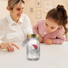 Magic Flying Butterfly Jar LED Lamp Glass Mason Jar Simulation Animated Butterfly Fly Insect Collecting Bottle Home Decor