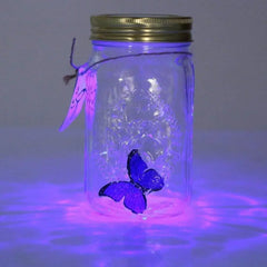 Magic Flying Butterfly Jar LED Lamp Glass Mason Jar Simulation Animated Butterfly Fly Insect Collecting Bottle Home Decor